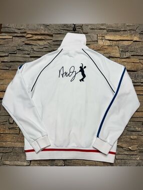 Lacoste x Andy Roddick Stitched Track Tennis Jacket Mens 6 Medium Large White